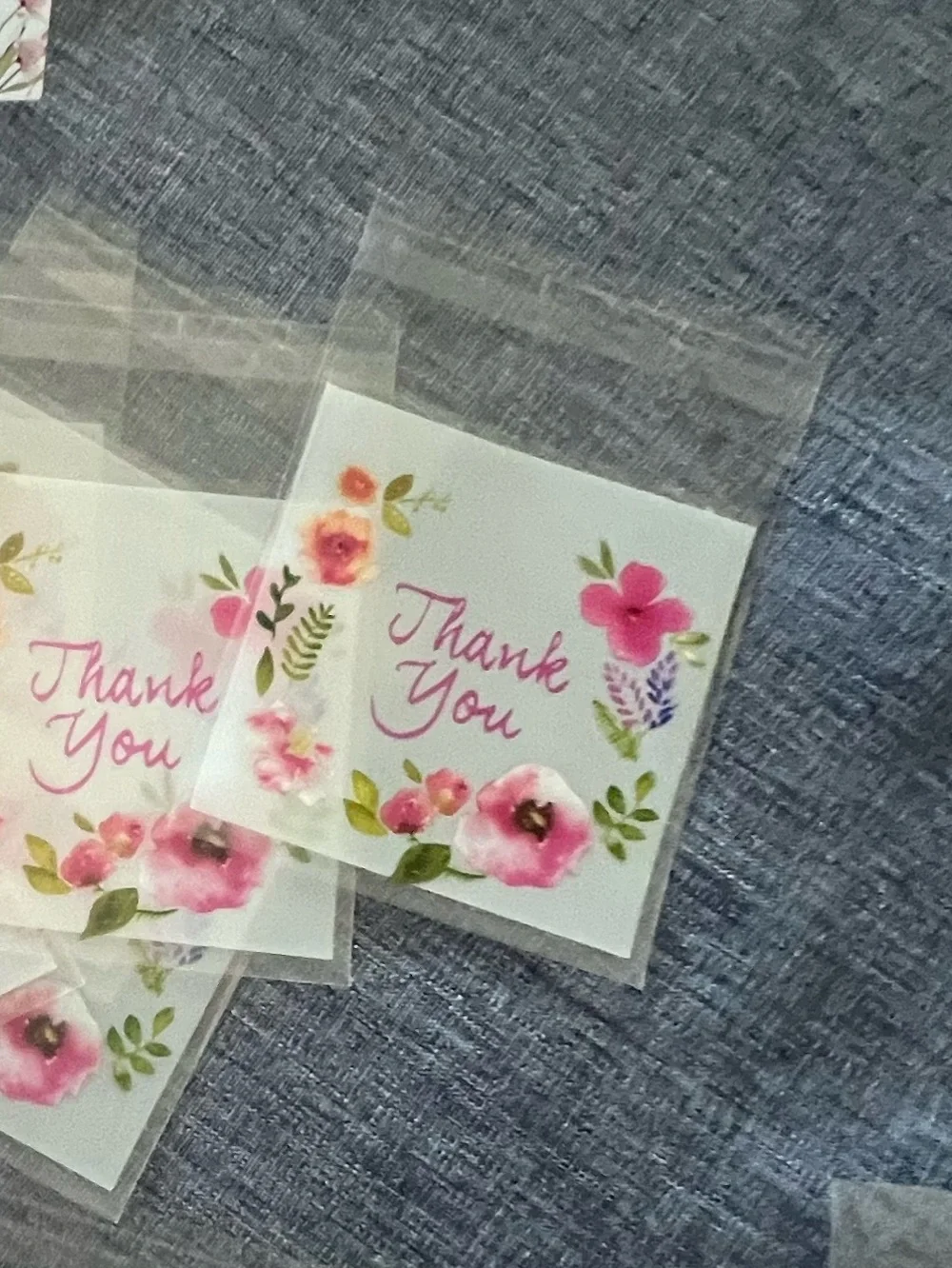 Mini 2”x 2” Floral “Thank You
